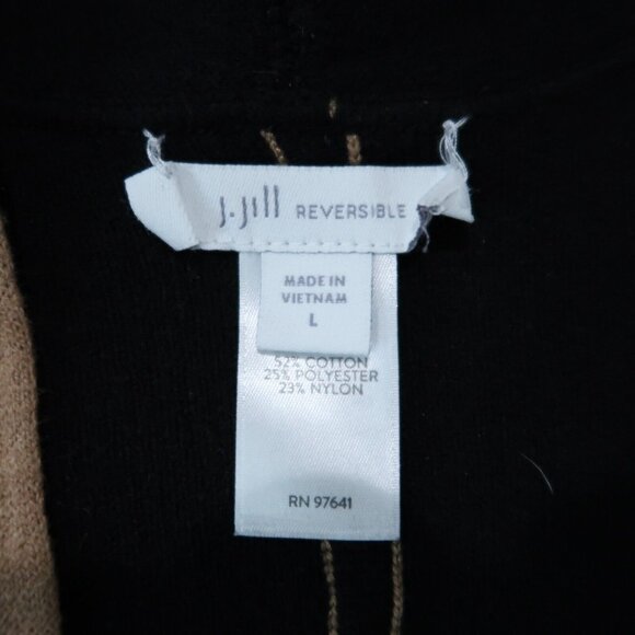 J Jill Sweater Womens Beige L Open Cardigan Knit Reversible Pockets Stretch - Picture 12 of 16